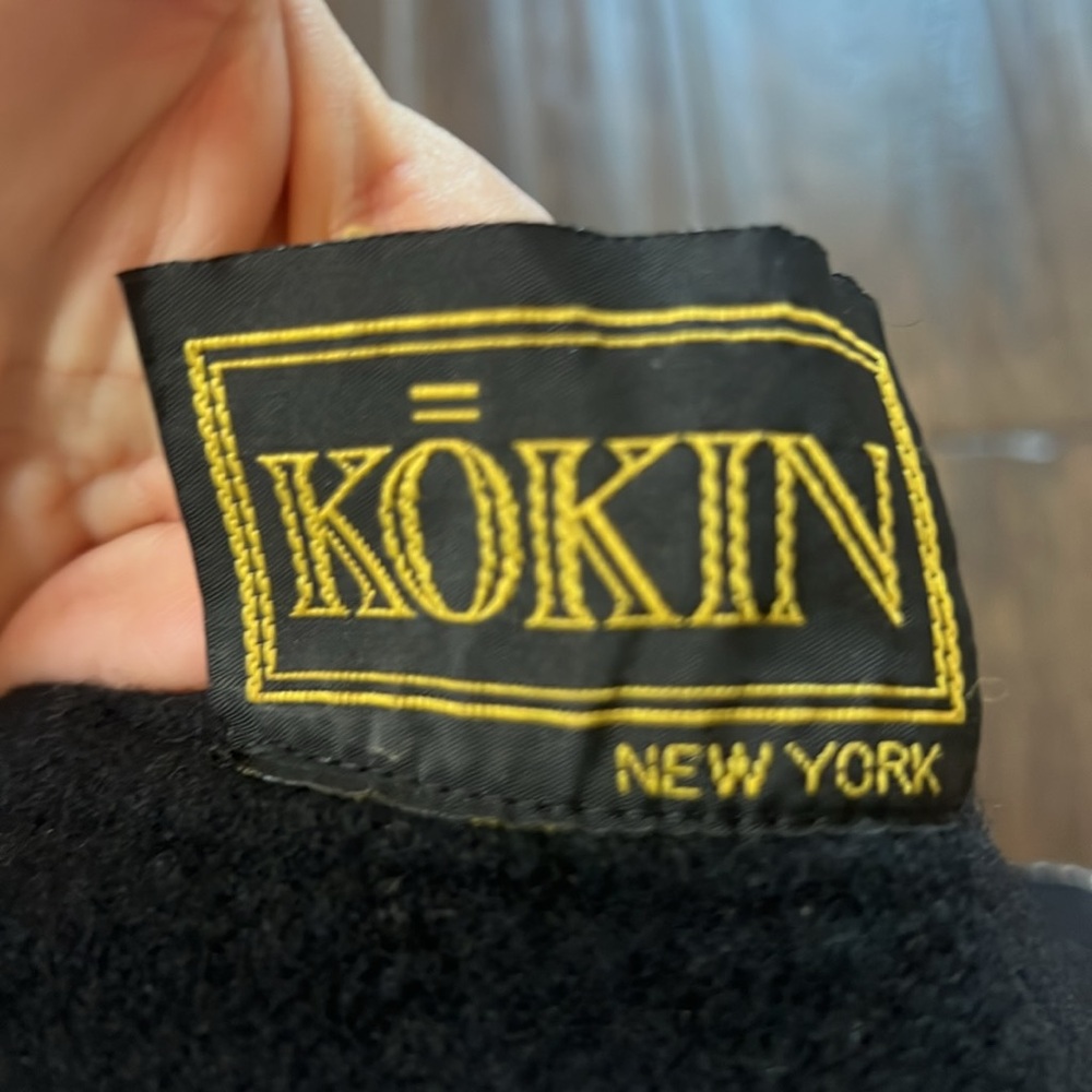 kokin wool black beret with metal rivets super special - Picture 4 of 6